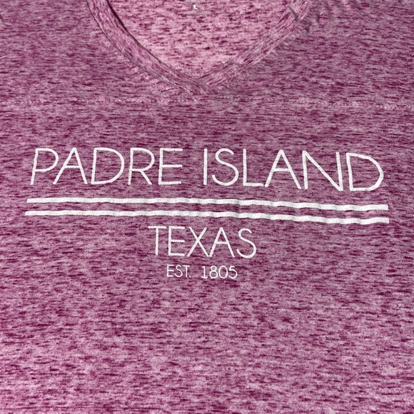 NWOT Padre Island TEXAS V Neck Top. Heather Pink. Size Large - Picture 3 of 6